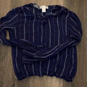 Dark blue white fawn shirt